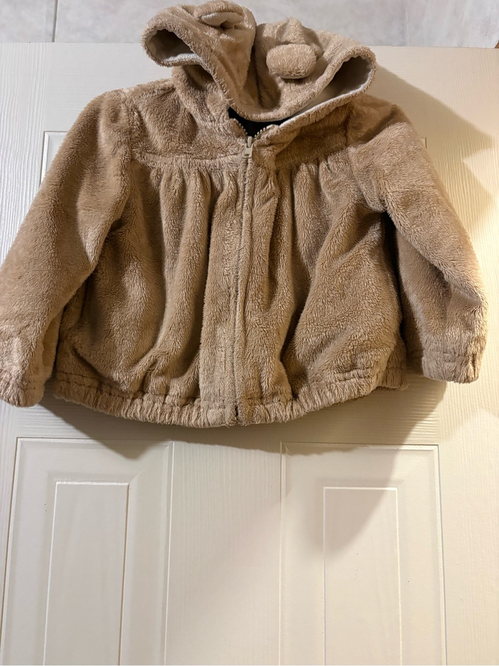 Gymboree Plush Teddy Hooded Jacket - Beige